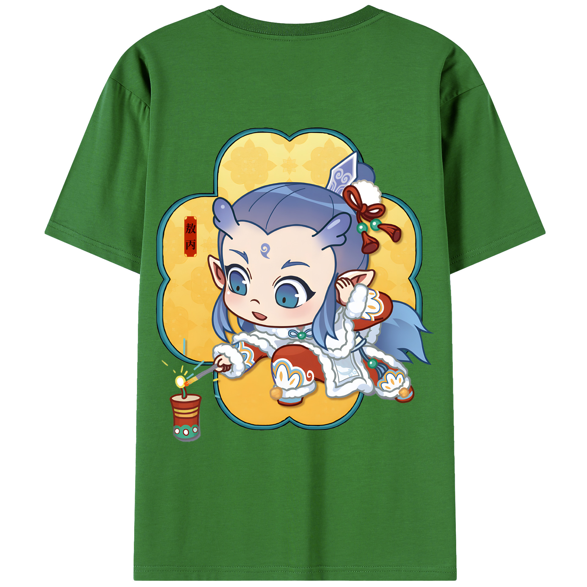 （画像用） Ne Zha 2 ナタ 魔童の大暴れ レディース半袖Tシャツ(バックプリント)